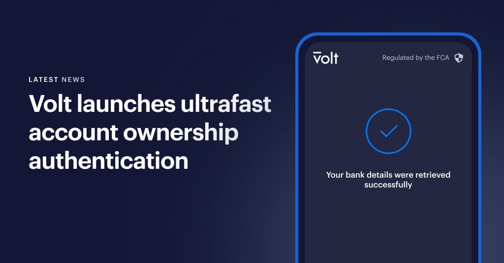 Volt launches ultrafast account ownership authentication