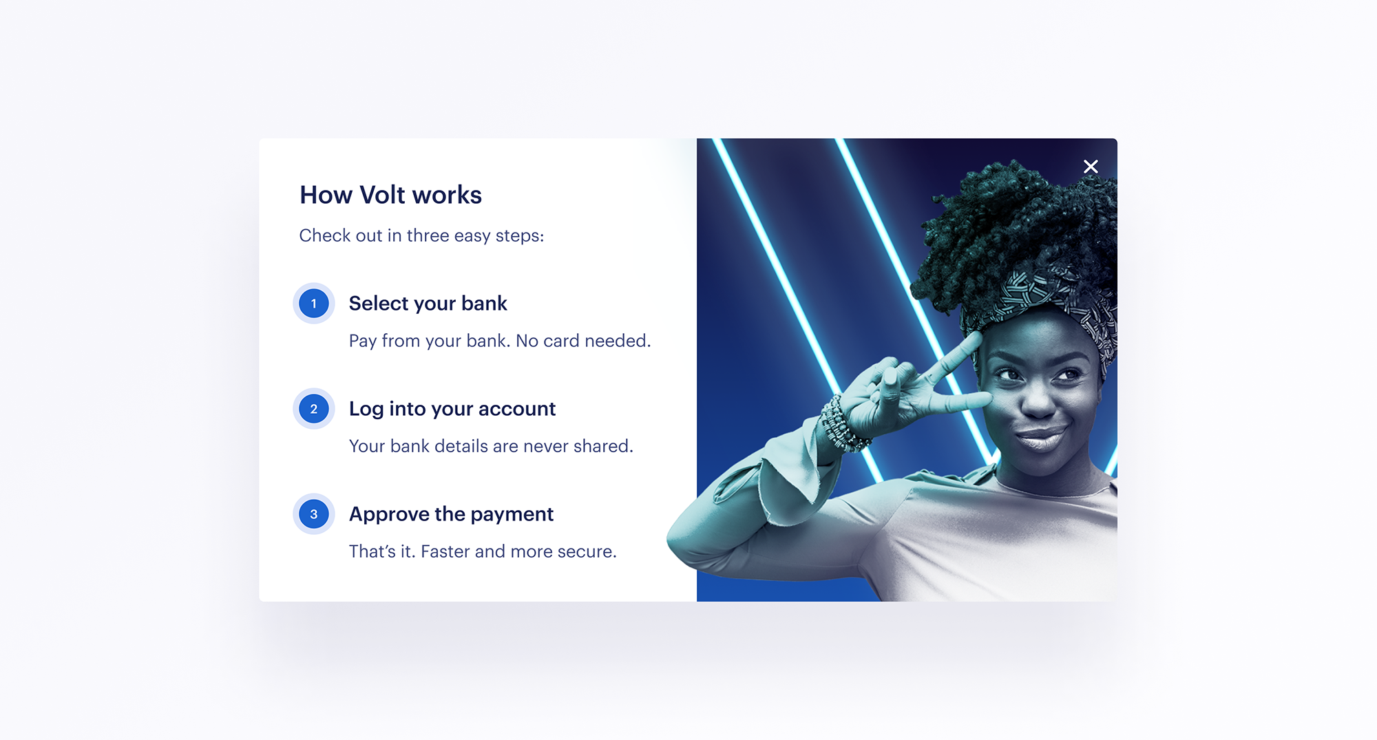 How Volt works: check out in three easy steps